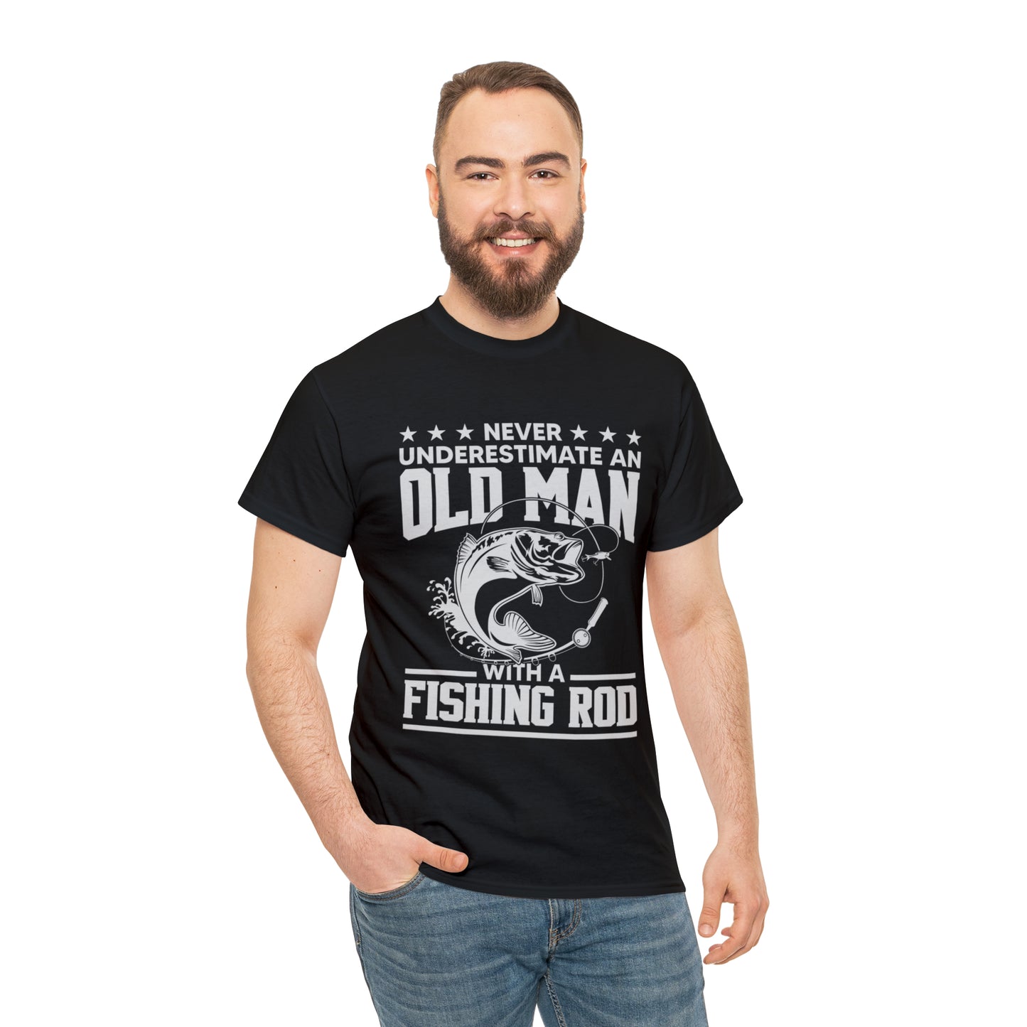 Never Underestimate An Old Man With A Fishing Rod T-Shirt