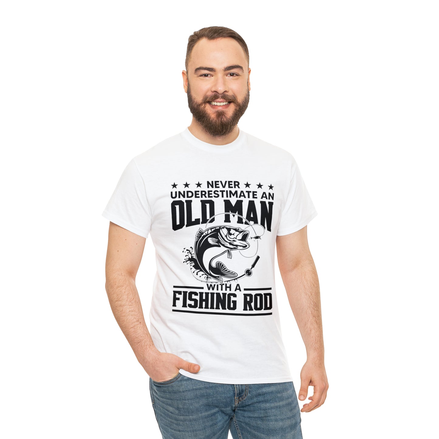 Never Underestimate An Old Man With A Fishing Rod T-Shirt