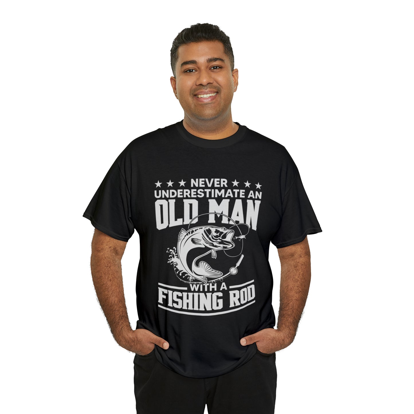 Never Underestimate An Old Man With A Fishing Rod T-Shirt