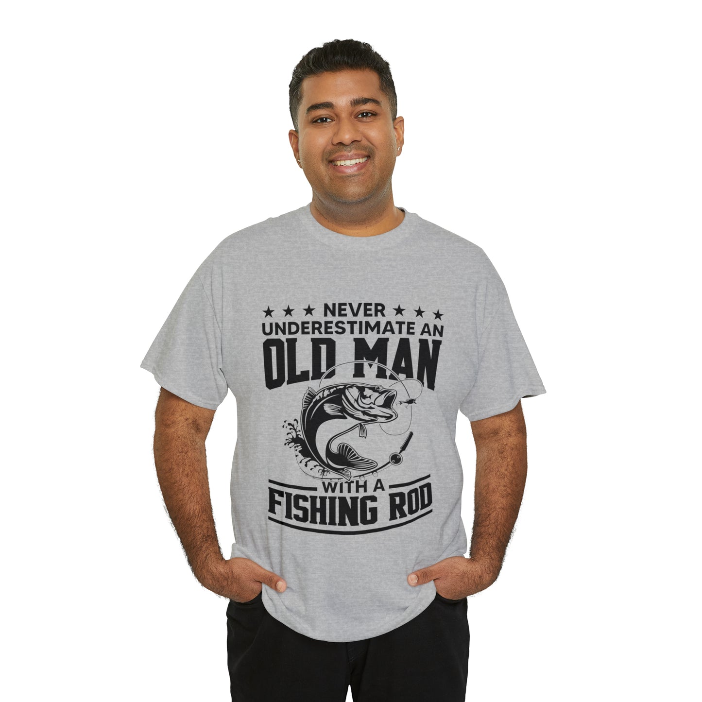 Never Underestimate An Old Man With A Fishing Rod T-Shirt