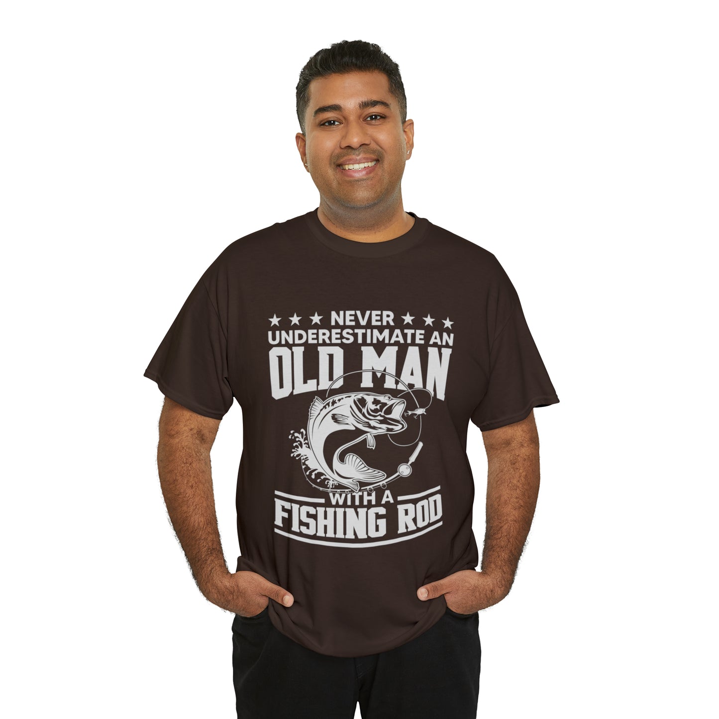 Never Underestimate An Old Man With A Fishing Rod T-Shirt