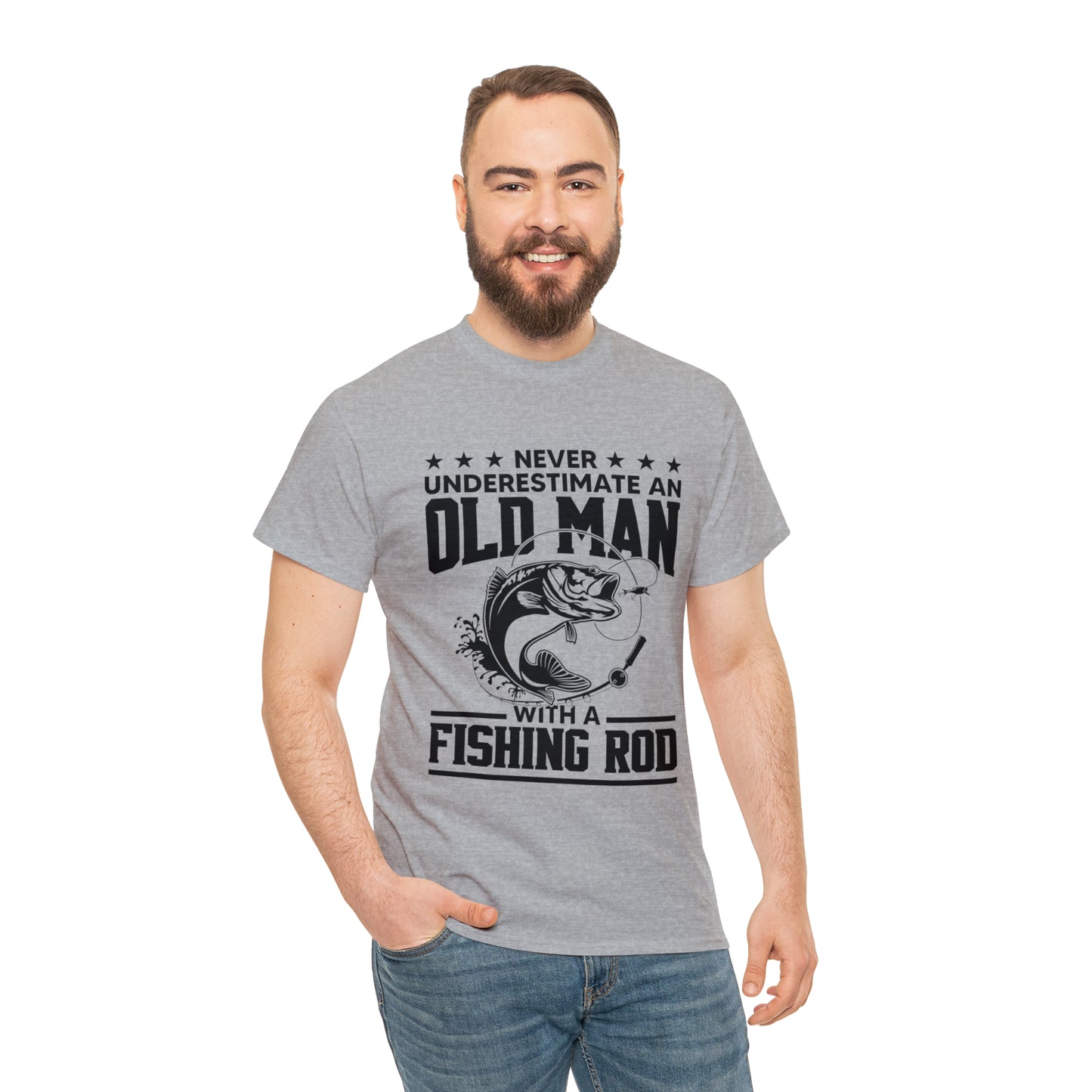 Never Underestimate An Old Man With A Fishing Rod T-Shirt