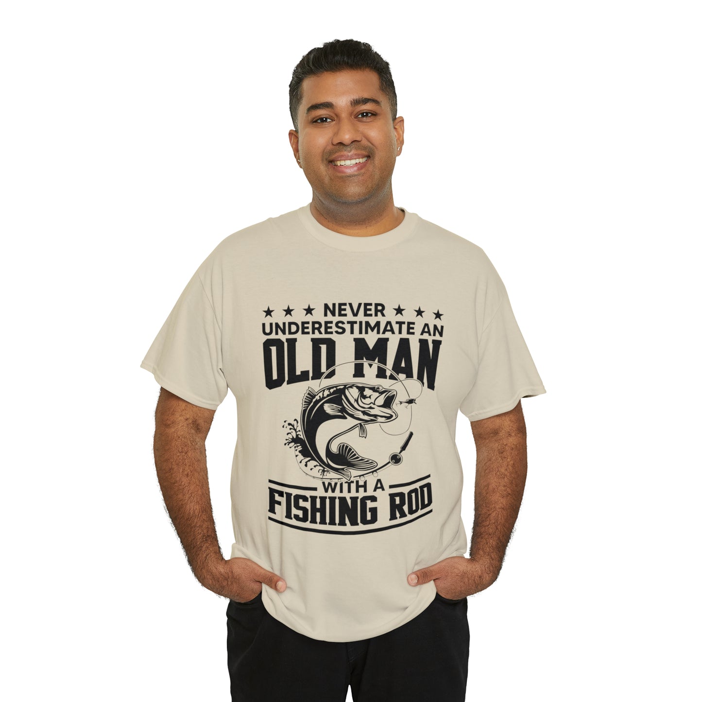 Never Underestimate An Old Man With A Fishing Rod T-Shirt