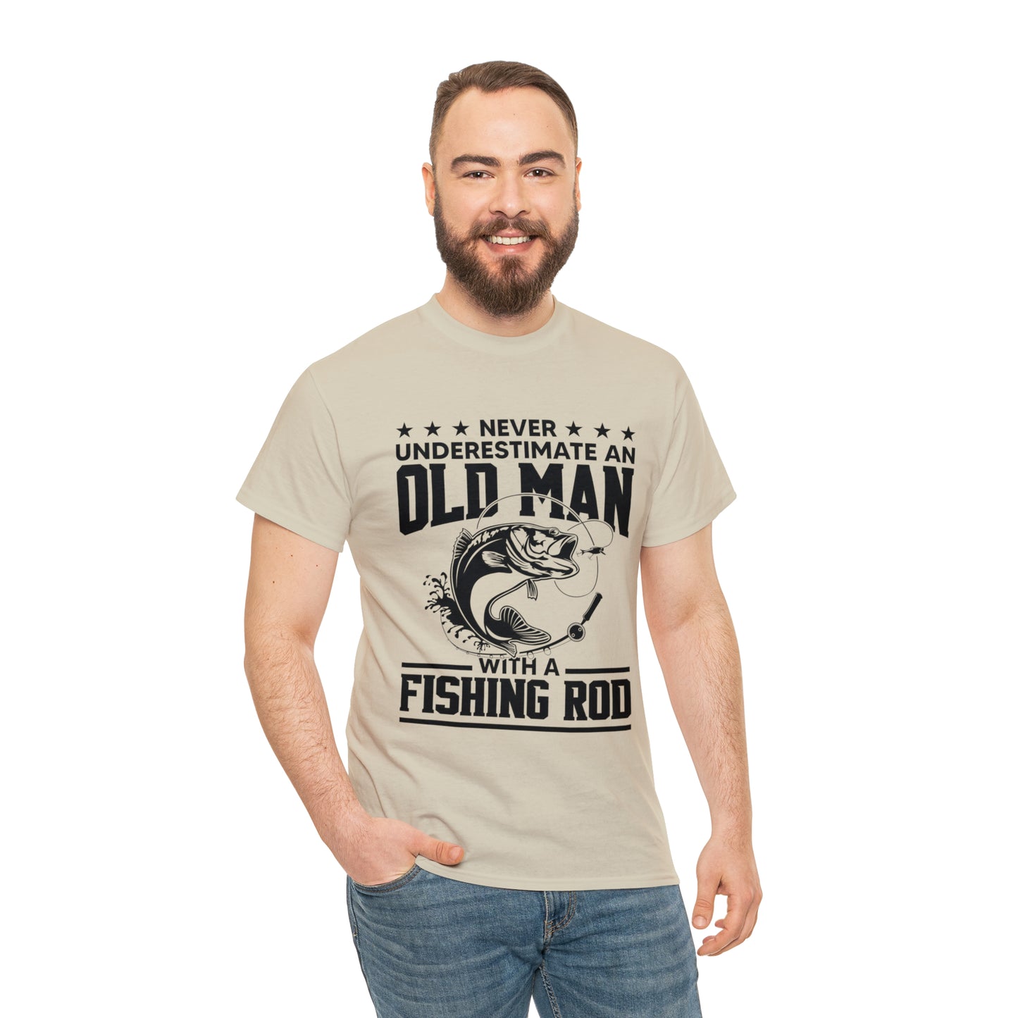 Never Underestimate An Old Man With A Fishing Rod T-Shirt