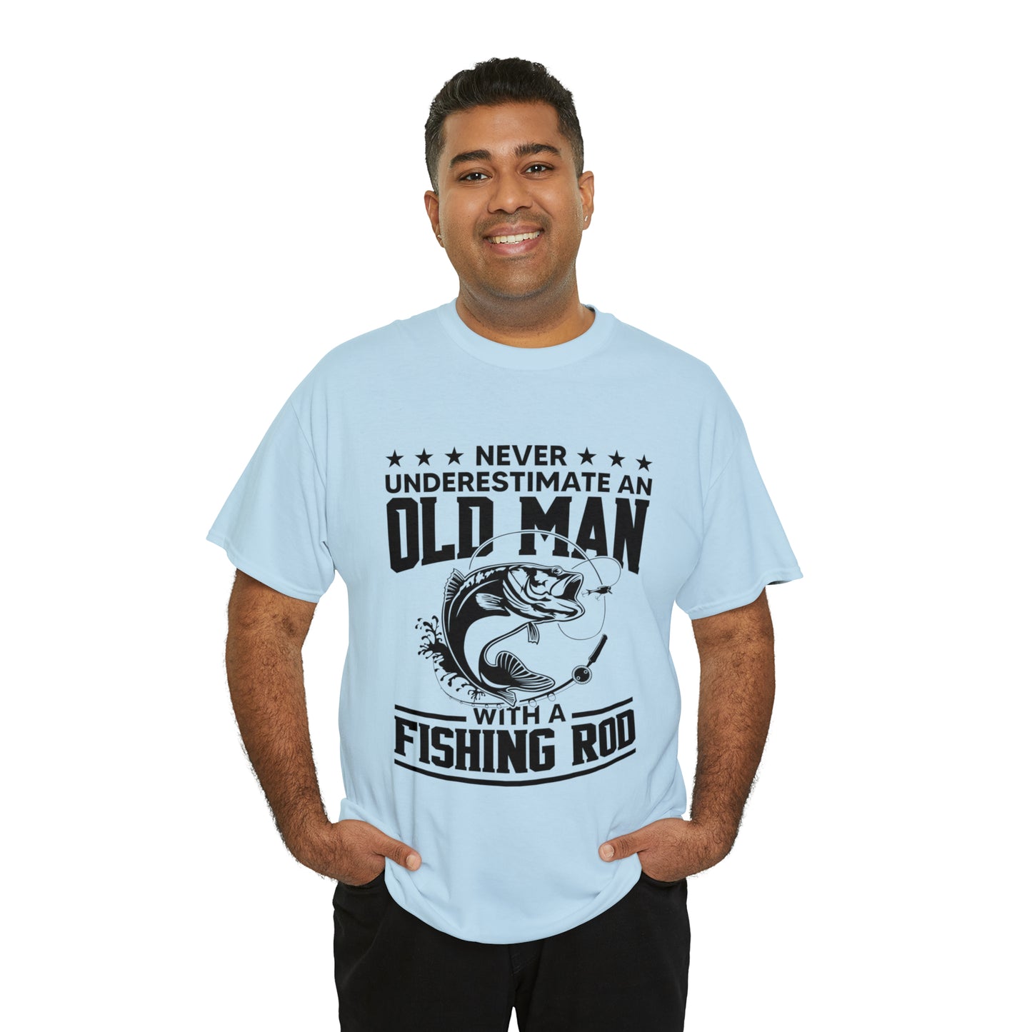 Never Underestimate An Old Man With A Fishing Rod T-Shirt