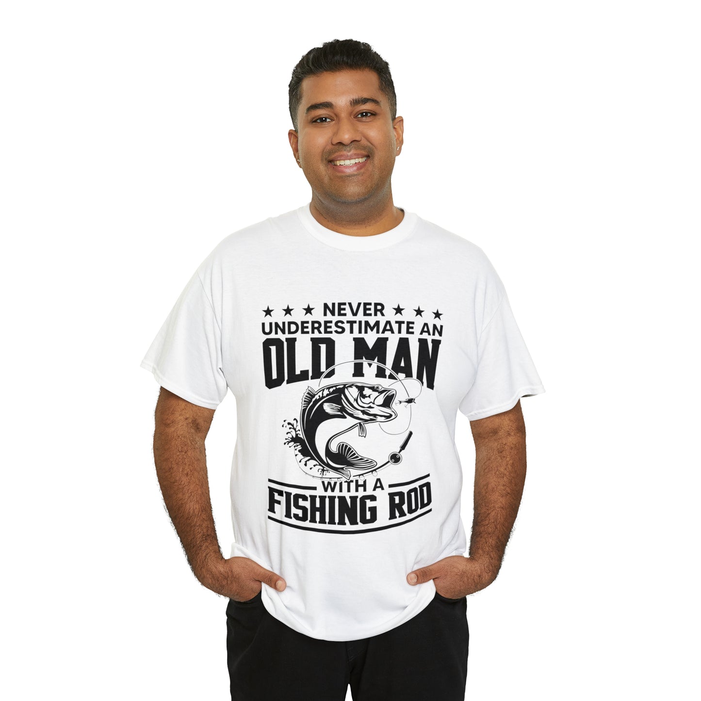 Never Underestimate An Old Man With A Fishing Rod T-Shirt