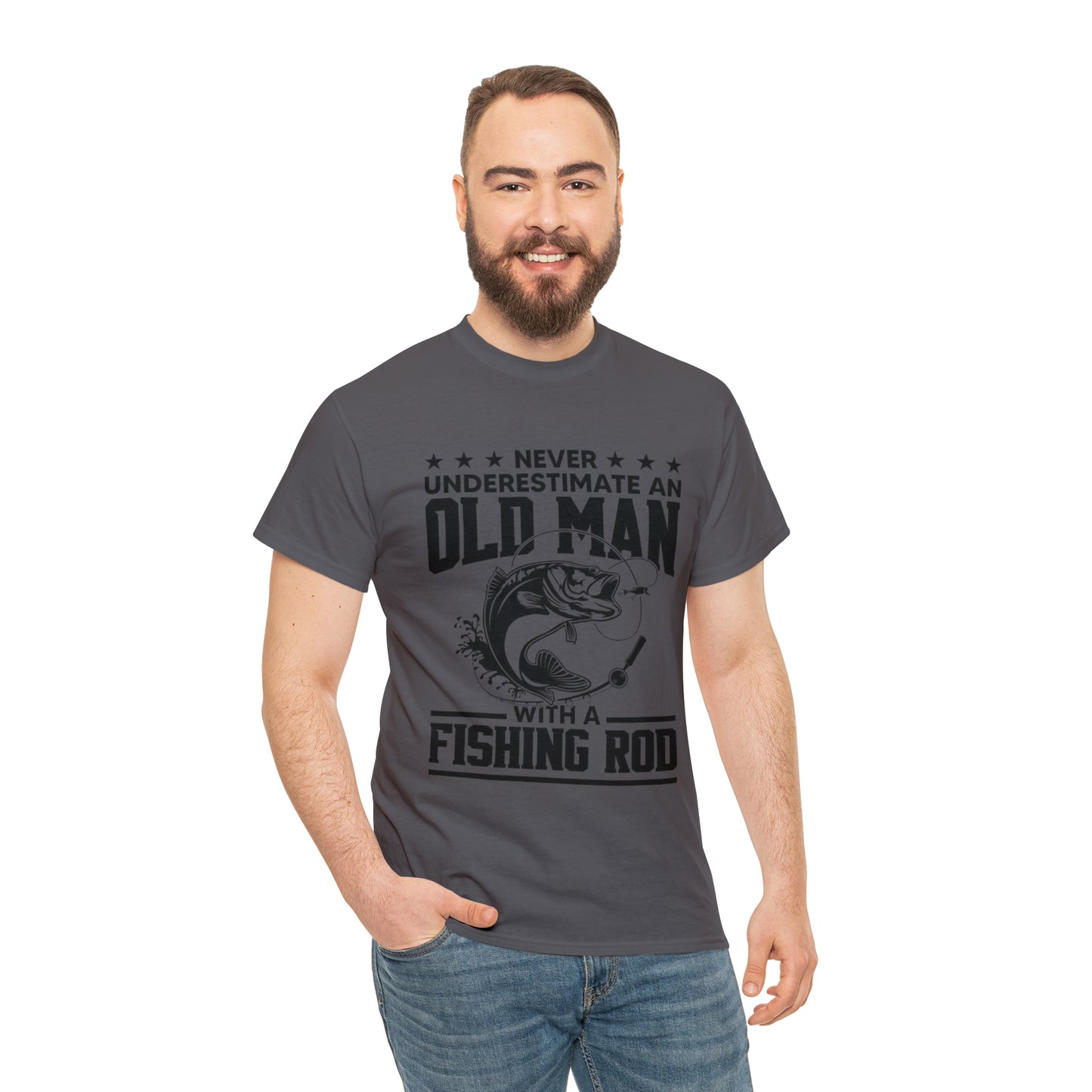 Never Underestimate An Old Man With A Fishing Rod T-Shirt