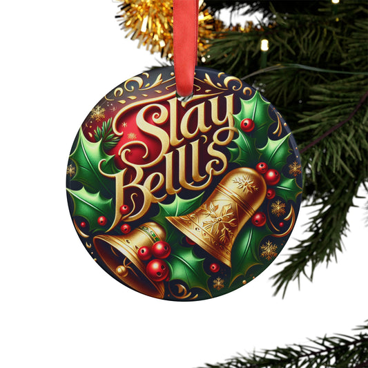 "Slay Bells" Christmas Ornament - Funny Christmas Ornament