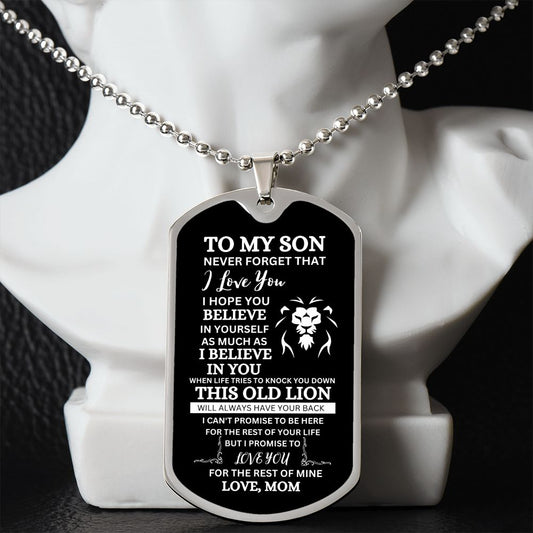 To My Son Lion From Mom | Dog Tag