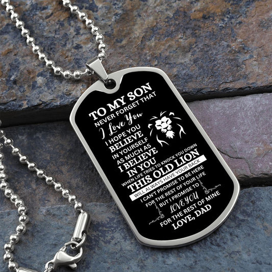 To My Son Lion From Dad | Dog Tag