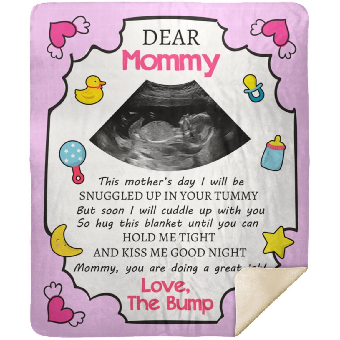 Dear Mommy | Pink | Premium Mink Sherpa Blanket 50x60