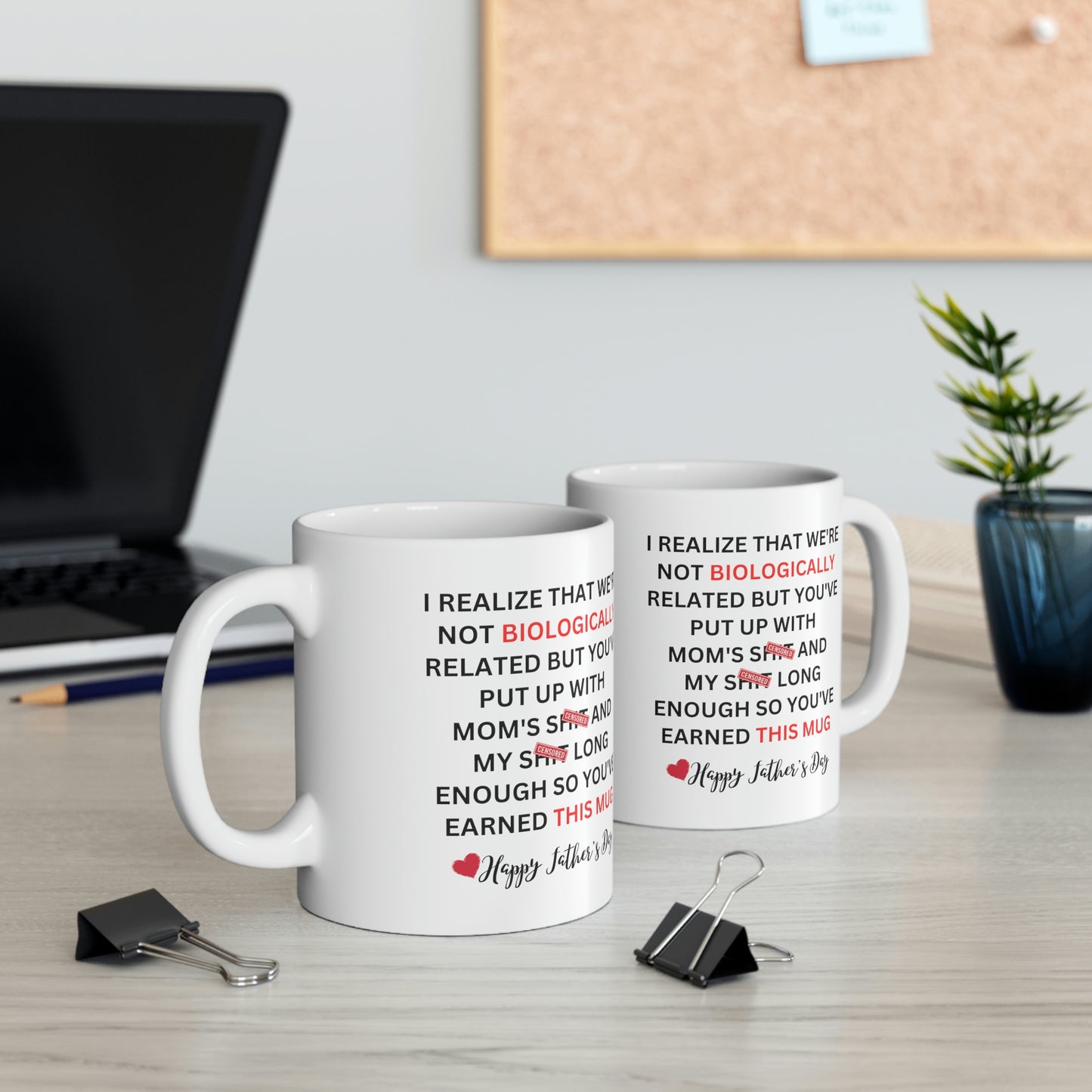 Father's Day Mug, Dad Mug, Bonus Dad, Little Shit Mug, Gift For Stepfather, I Realize That We're Not Biologically Related