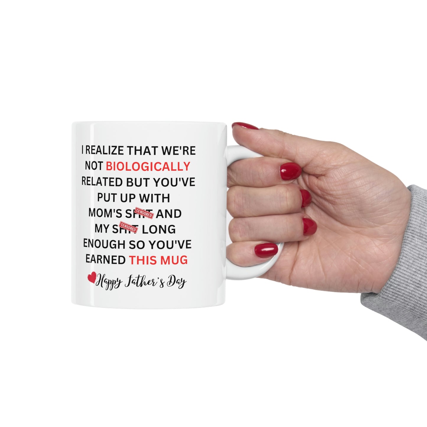 Father's Day Mug, Dad Mug, Bonus Dad, Little Shit Mug, Gift For Stepfather, I Realize That We're Not Biologically Related