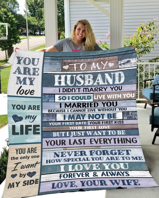 To My Husband | You Are My Love | Premium Mink Sherpa Blanket 50x60